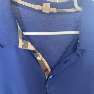 Burberry polo shirt with logo. Blue.  (Authentic) XL